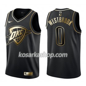 Dres Oklahoma City Thunder Russell Westbrook 0 Nike Crna Golden Edition Swingman